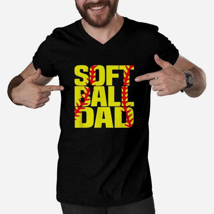 Softball Dad Men V-Neck Tshirt