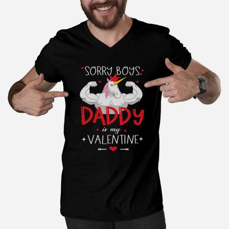 Sorry Boys Daddy Is My Valentine Men V-Neck Tshirt