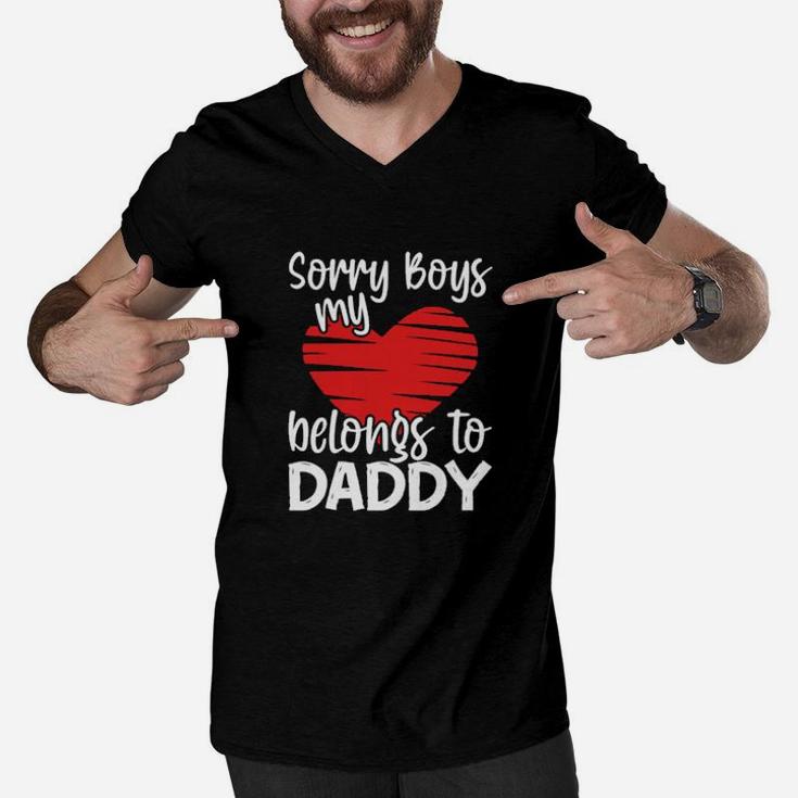 Sorry Boys My Heart Belongs To Daddy Valentines Day Men V-Neck Tshirt