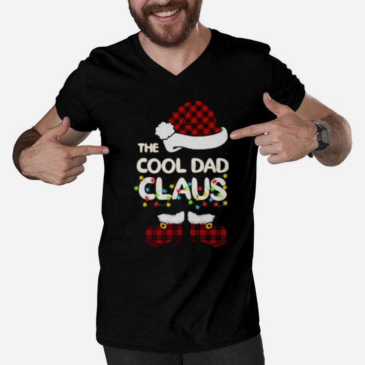 The Cool Dad Claus Light Matching Family Xmas Men V-Neck Tshirt
