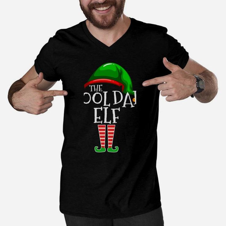 The Cool Dad Elf Family Matching Group Christmas Gift Daddy Men V-Neck Tshirt