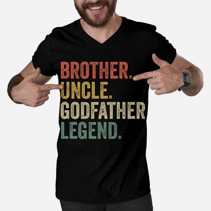 Uncle Godfather Shirt Christmas Gifts From Godchild Funny Men V-Neck Tshirt