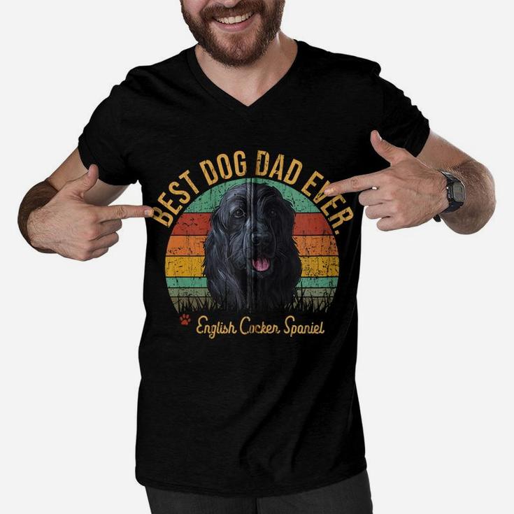 Vintage Best English Cocker Spaniel Dad Gift For Dog Lover Zip Hoodie Men V-Neck Tshirt