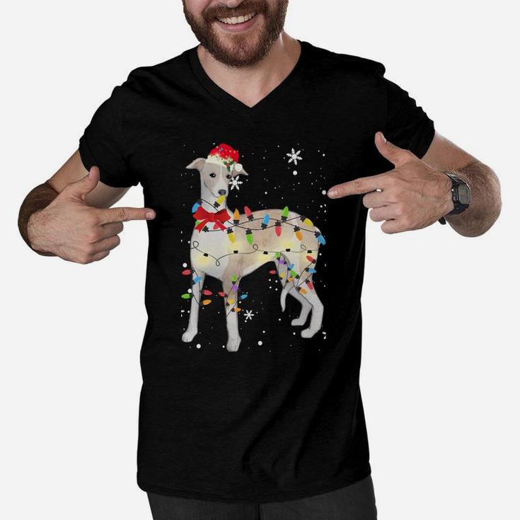 Whippet Dog Christmas Light Xmas Mom Dad Gifts Sweatshirt Men V-Neck Tshirt