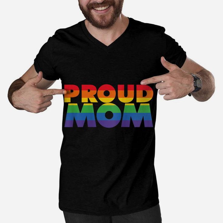 Womens Gay Pride Shirt Proud Mom Lgbt Parent T-Shirt Father's Day Raglan Baseball Tee Men V-Neck Tshirt