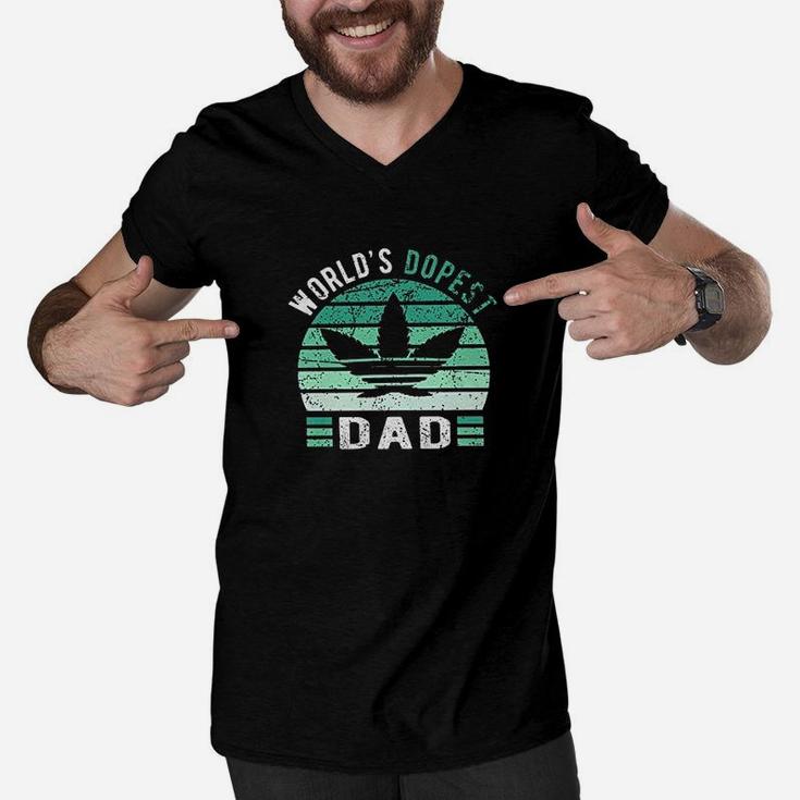 World's Dopest Dad Men V-Neck Tshirt