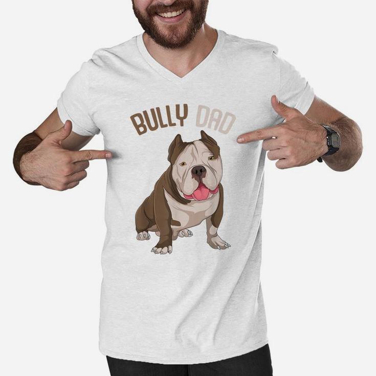 American Bully Dad Dog Owner Funny Men Men V-Neck Tshirt