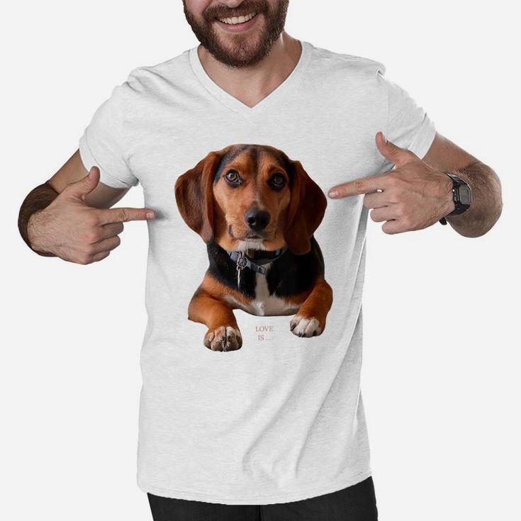 Beagle Shirt Beagles Tee Love Dog Mom Dad Puppy Love Pet T Men V-Neck Tshirt