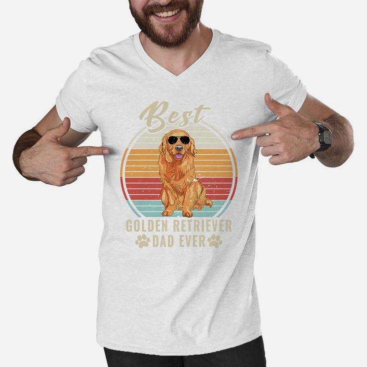 Dogs 365 Best Golden Retriever Dad Ever Fathers Day Dog Gift Men V-Neck Tshirt