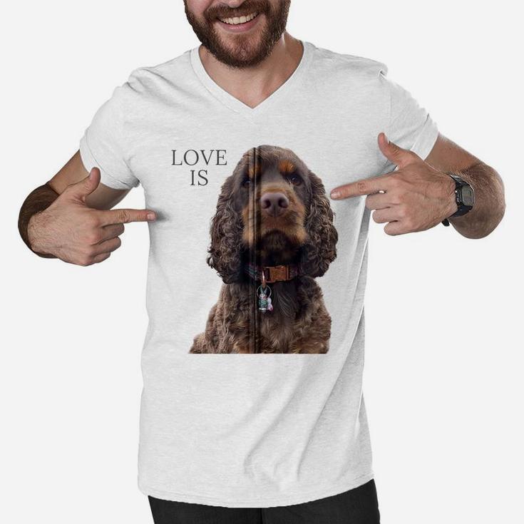 English Cocker Spaniel Shirt Dog Mom Dad Love Pet Puppy Tee Zip Hoodie Men V-Neck Tshirt