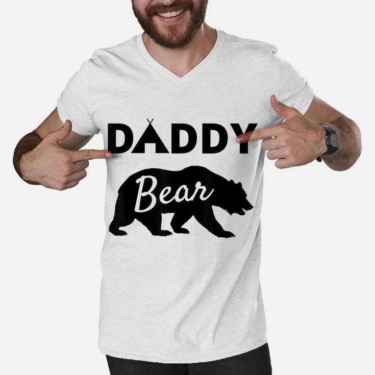 Fathers Day Gift From Wife Son Daughter Baby Kids Daddy Bear Men V-Neck Tshirt