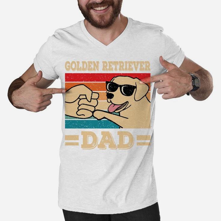 Funny Golden Retriever Dad Dog Retro Men V-Neck Tshirt
