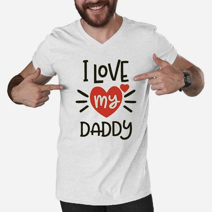 I Heart My Daddy Love Dad Men V-Neck Tshirt