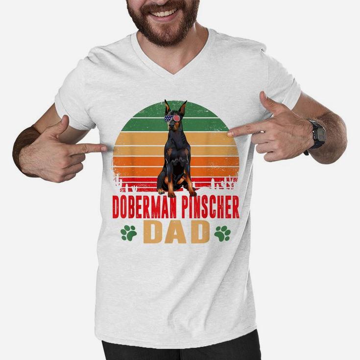 Mens Best Doberman Dad Father's Day Shirt Dog Lover Owner Men V-Neck Tshirt