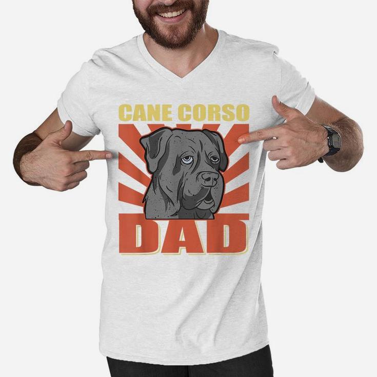 Mens Cane Corso Dad | Dog Owner Cane Corso Men V-Neck Tshirt
