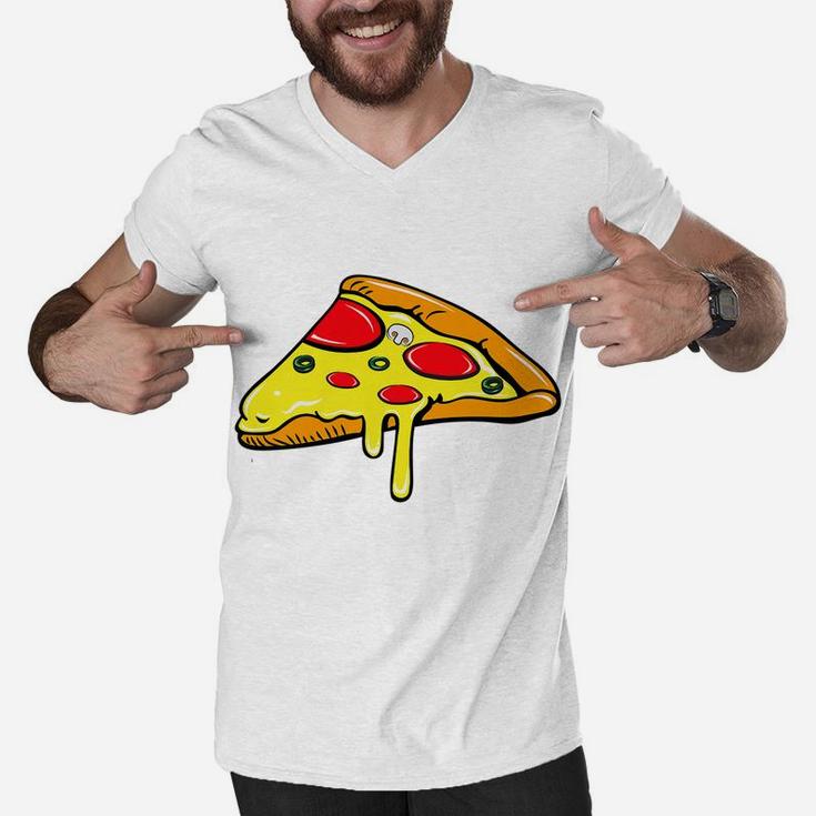 Mother Father Son Daughter Pizza Slice Matching Men V-Neck Tshirt