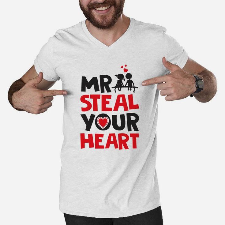 Mr Steal Your Valentine Day Valentine Gift Happy Valentines Day Men V-Neck Tshirt