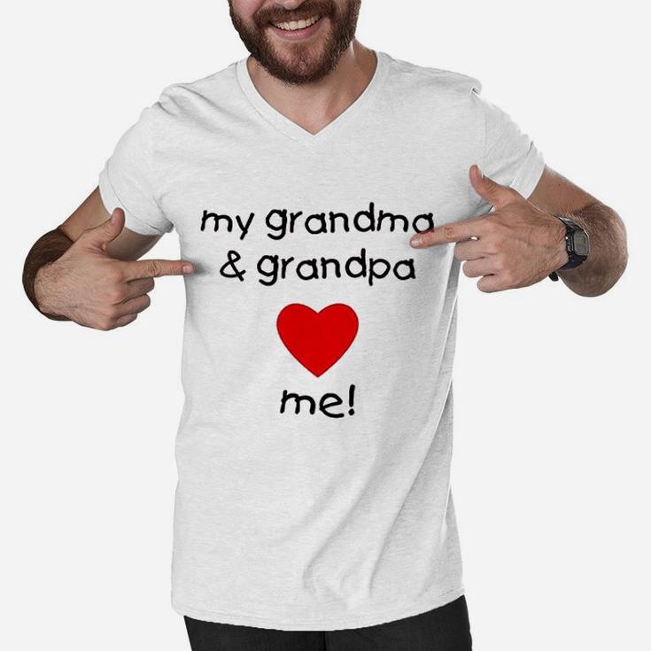 My Grandma And Grandpa Love Me Men V-Neck Tshirt