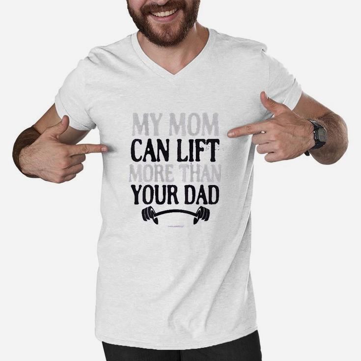 My Mom Can Lift More Than Your Dad Men V-Neck Tshirt