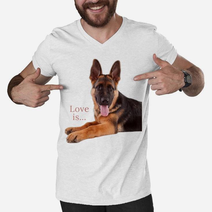 Womens German Shepherd Shirt Shepard Dog Mom Dad Love Pet Puppy Tee Men V-Neck Tshirt