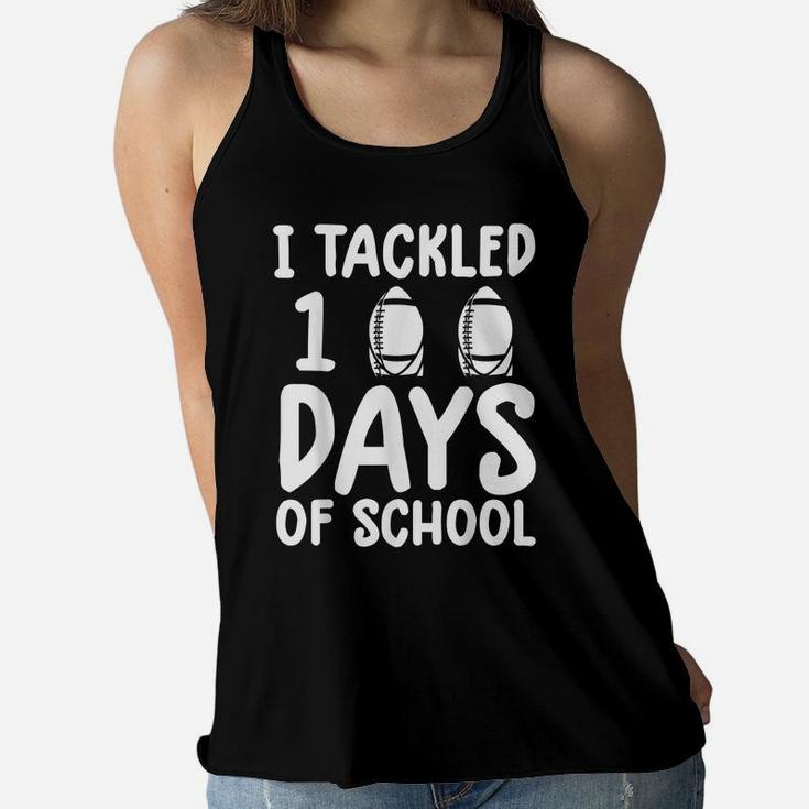 100 Days Of School Shirt Kids Funny Football Shirts For Boys Women Flowy Tank
