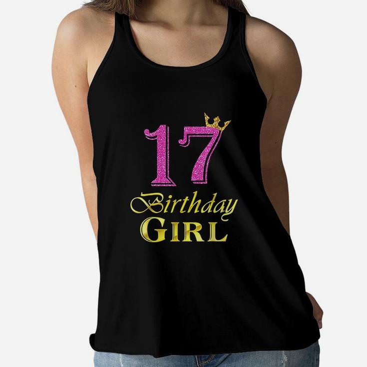 17Th Birthday Girl Princess 17 Years Old 17Th Birthday Women Flowy Tank