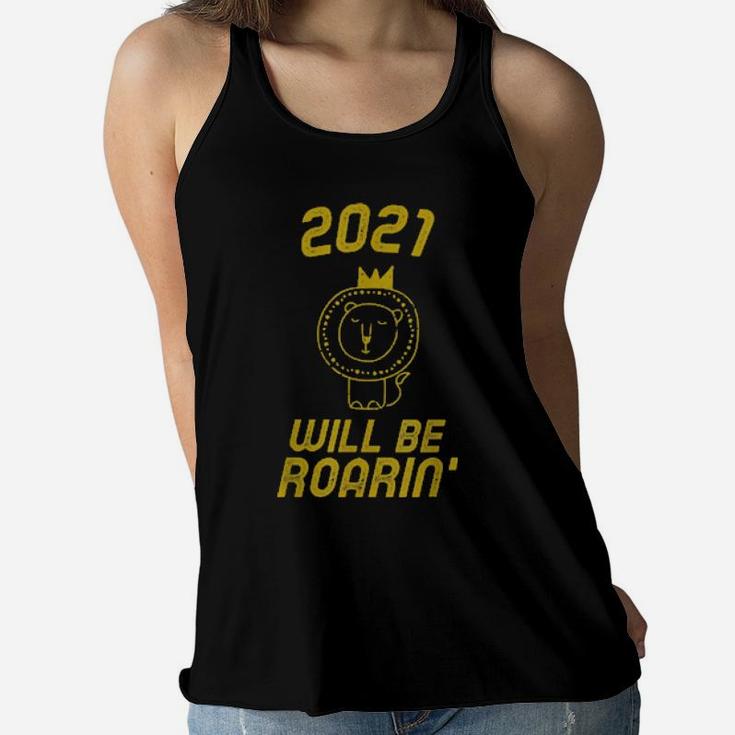 2030 Will Be Roarin' Cute Lion And Girls New Y Women Flowy Tank