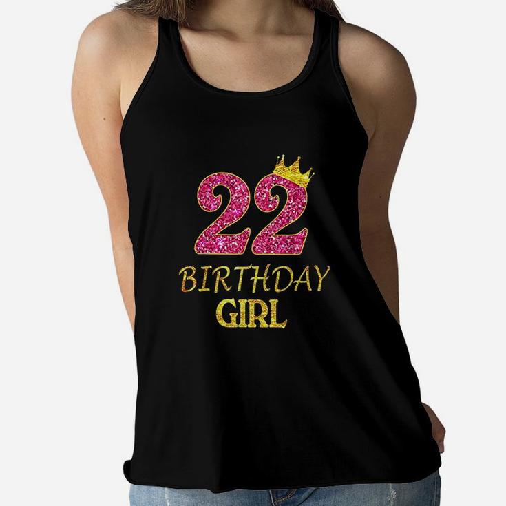 22Nd Birthday Girl Princess 22 Years Old 22Nd Gif Women Flowy Tank