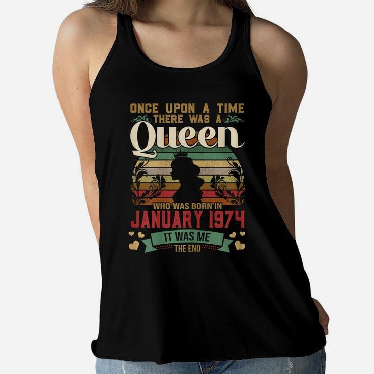 47 Years Birthday Girls 47Th Birthday Queen January 1974 Women Flowy Tank