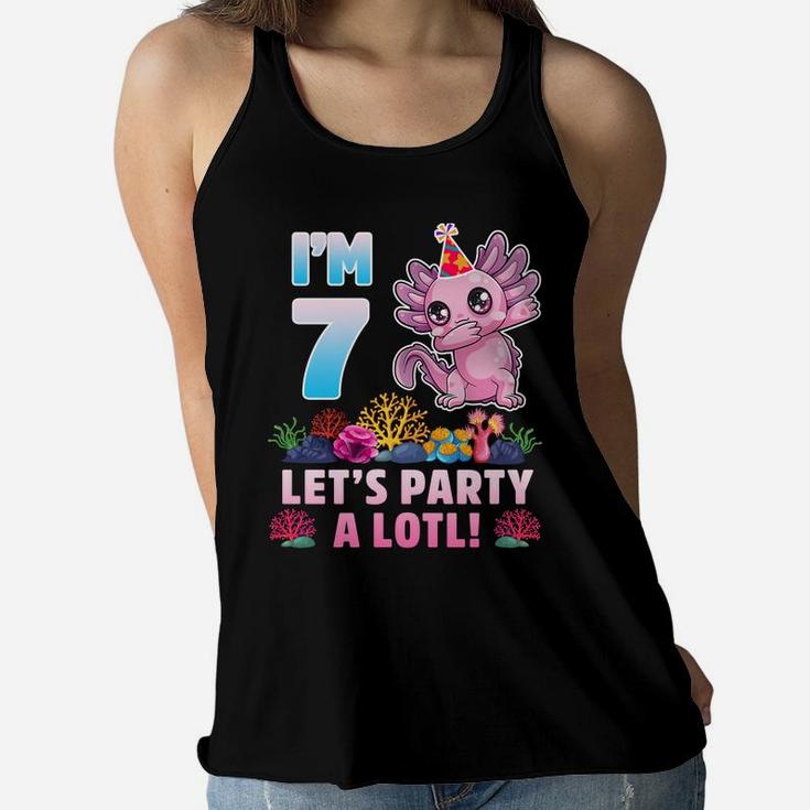 7 Year Old Gifts 7Th Birthday Axolotl Lover Boys Girls Sweatshirt Women Flowy Tank