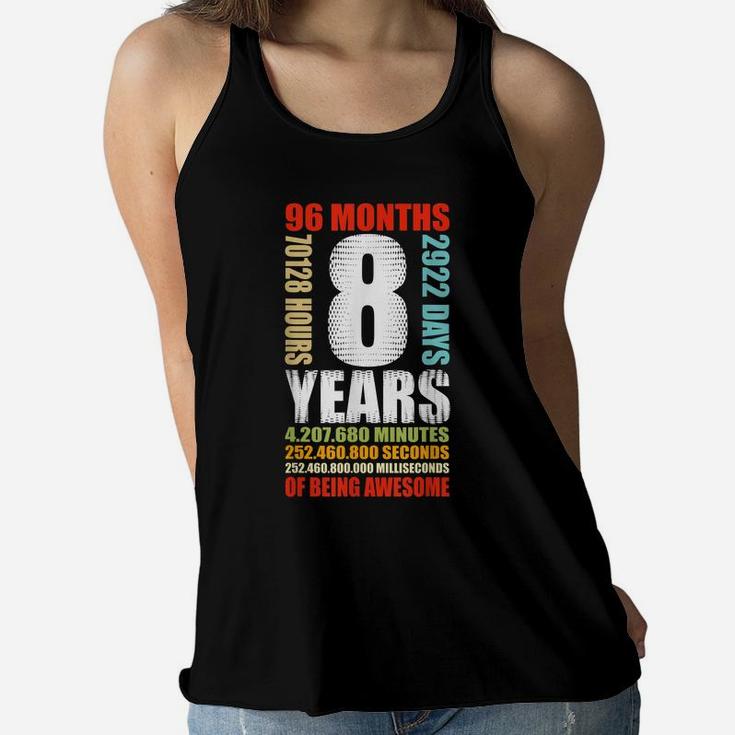 8Th Birthday 8 Year Old Boys Girls Kids Party Being Awesome Women Flowy Tank