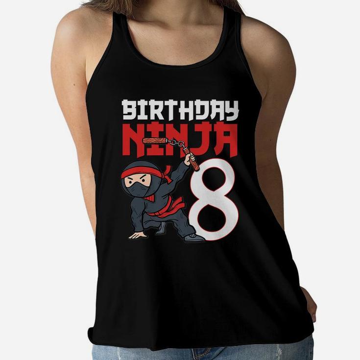 8Th Birthday Ninja I'm 8 Years Old Bday Party Best Boy Women Flowy Tank