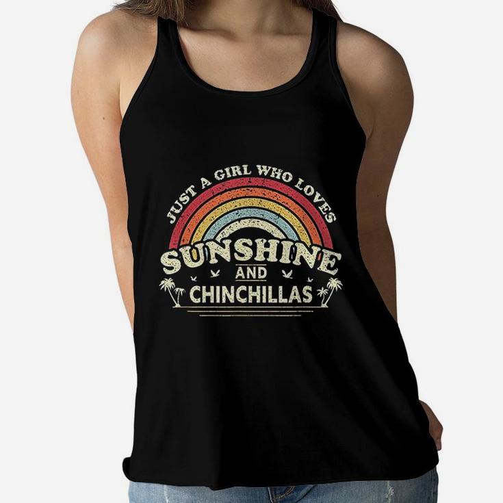 A Girl Who Loves Sunshine And Chinchillas Women Flowy Tank