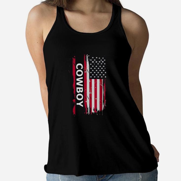 A Redneck Cowboy Usa Flag For Country Music Fans And Cowboys Women Flowy Tank