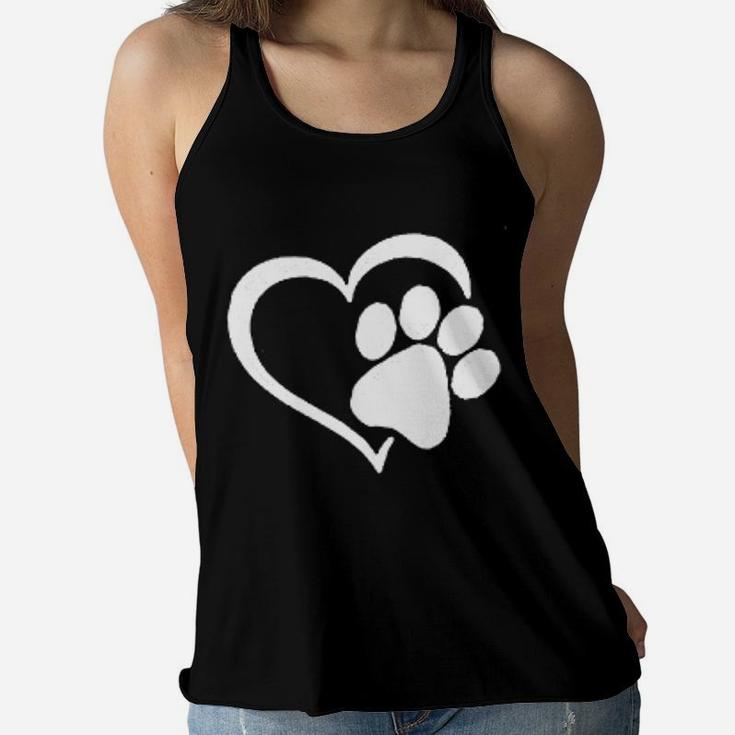 Best Mom Ever Pet Lovers Paw Print Gift For Mom Women Flowy Tank