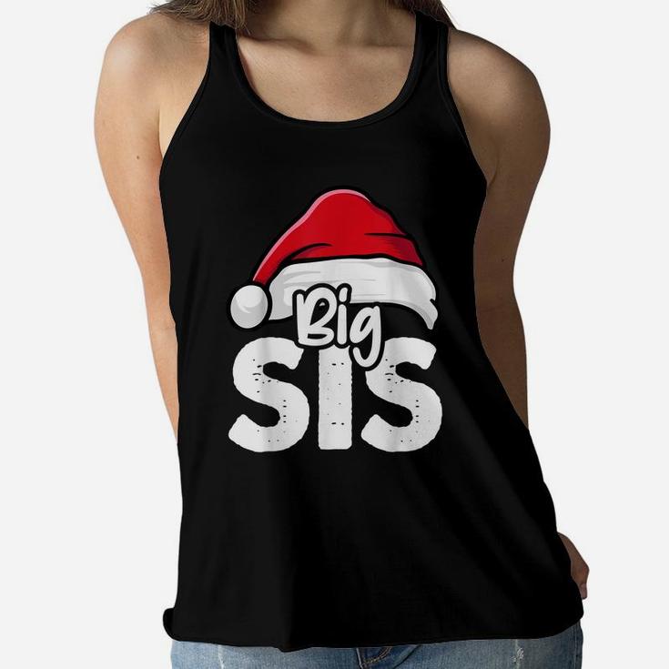 Big Sis Christmas Older Sister Santa Hat Girls X-Mas Pajama Women Flowy Tank