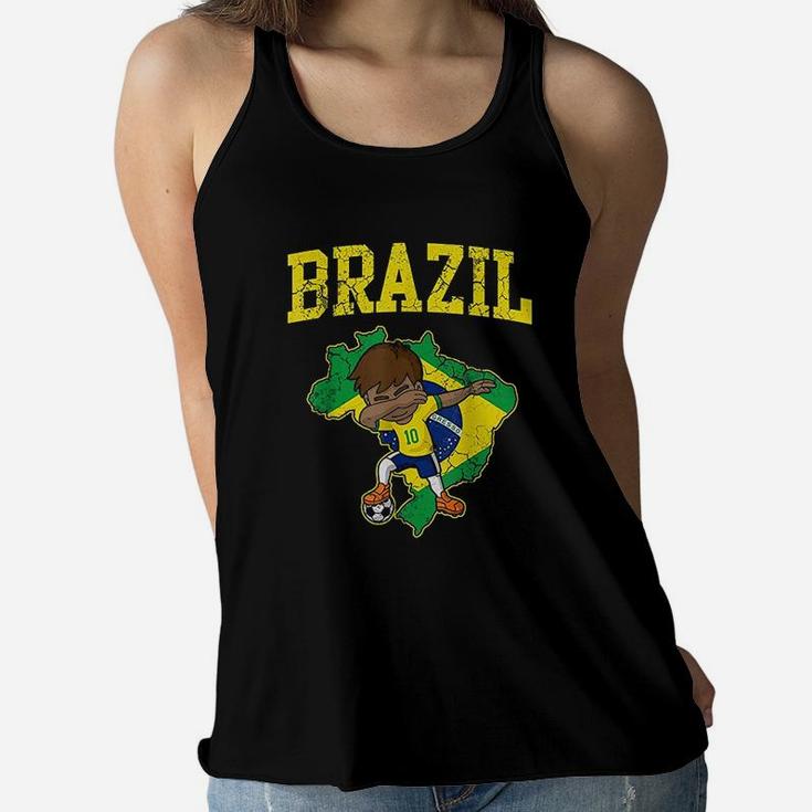 Brazil Soccer Boy Women Flowy Tank