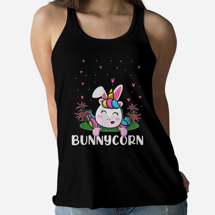 Bunnycorn Unicorn Girls Kids Funny Easter Egg Hunting Women Flowy Tank