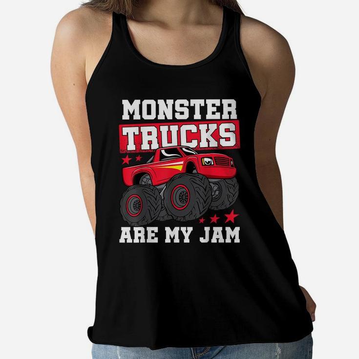Cool Monster Trucks Are My Jam Kids Boys & Girls Birthday Women Flowy Tank