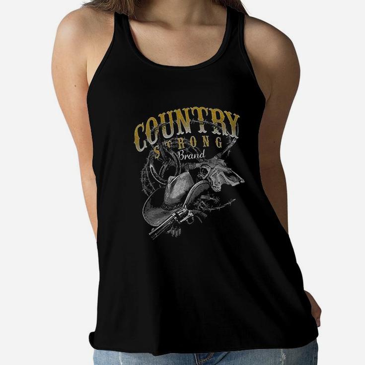 Country Strong Cowboy Southwest Rodeo Women Flowy Tank