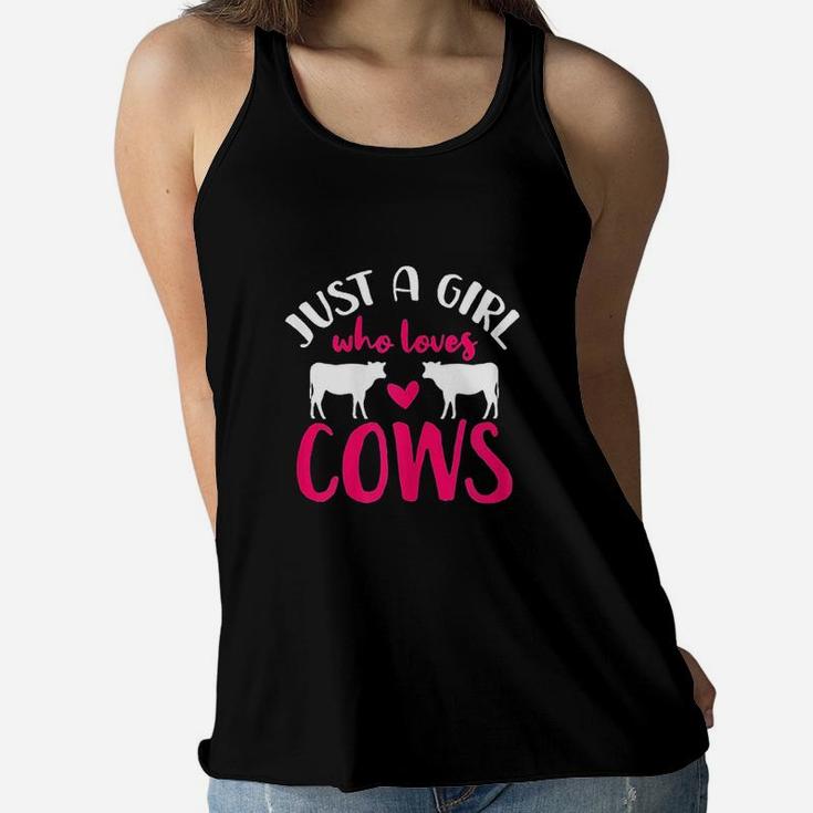 Cow Just A Girl Who Loves Cows Gift Women Flowy Tank