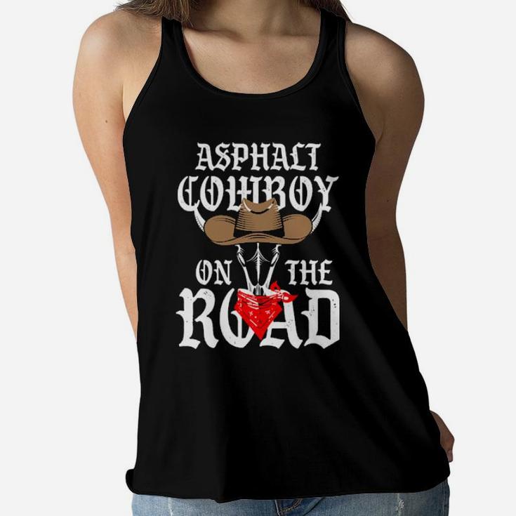 Cowboy On The Road Women Flowy Tank