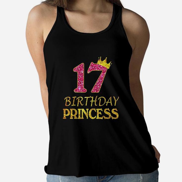 Crown 17Th Birthday Princess Girl 17 Years Old Gifts Women Flowy Tank