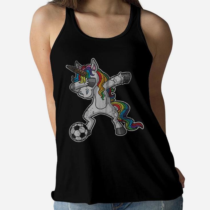 Dabbing Unicorn T Shirt Girls Soccer Gifts Kids Women Women Flowy Tank
