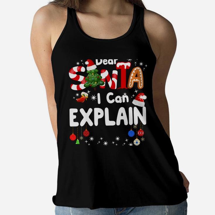 Dear Santa I Can Explain Funny Christmas Gifts Boys Kids Women Flowy Tank
