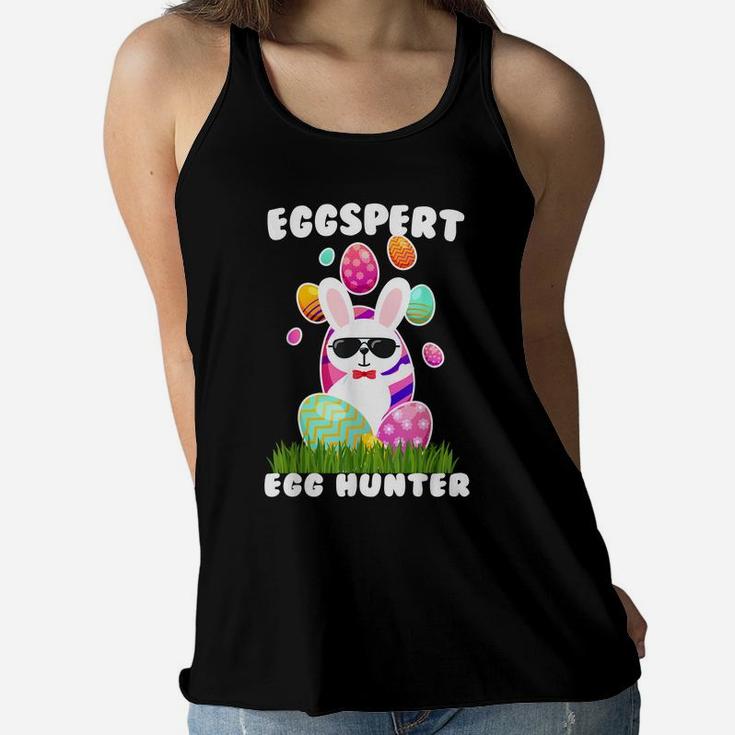 Eggspert Egg Hunter Easter Boys Girls Kids Hunter Hunting Women Flowy Tank