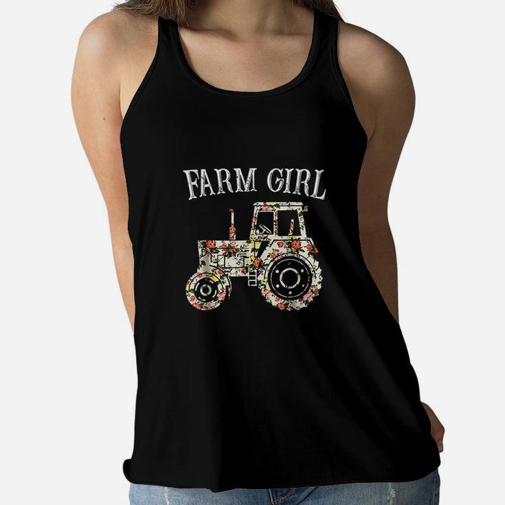 Farm Girl Loves Tractors Loves Life On The Farm Women Flowy Tank