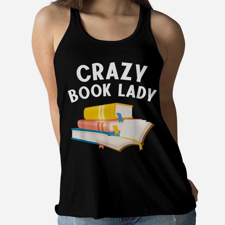 Funny Book Design Women Girls Book Lover Bookworm Librarian Women Flowy Tank