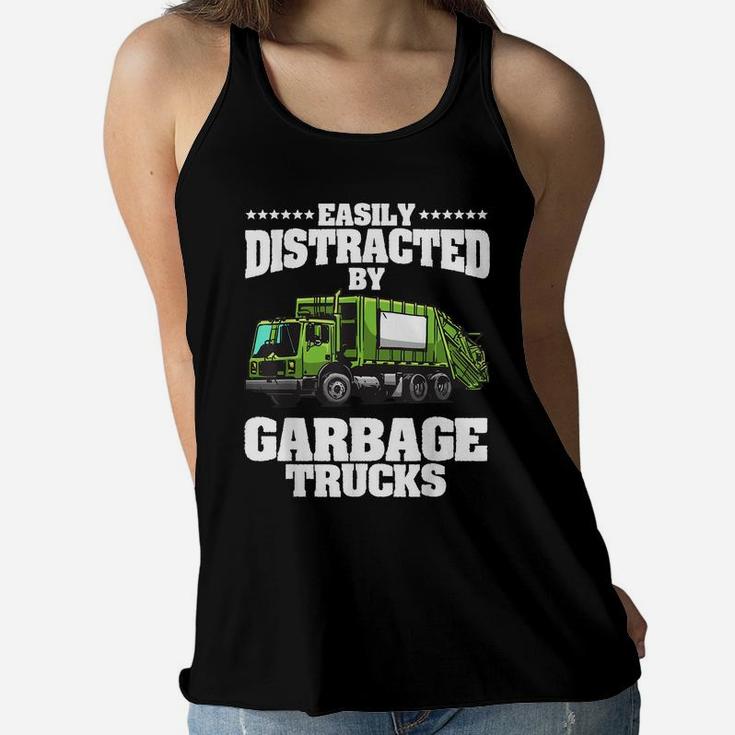 Funny Garbage Trucks Design Kids Men Women Trash Truck Lover Women Flowy Tank