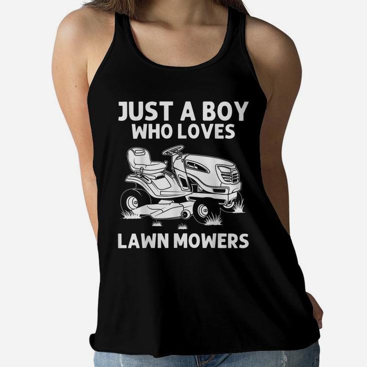Funny Lawn Mowing Gift Boys Kids Lawn Mower Farm Gardening Women Flowy Tank